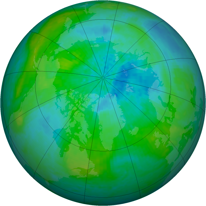 Arctic ozone map for 08 September 2003